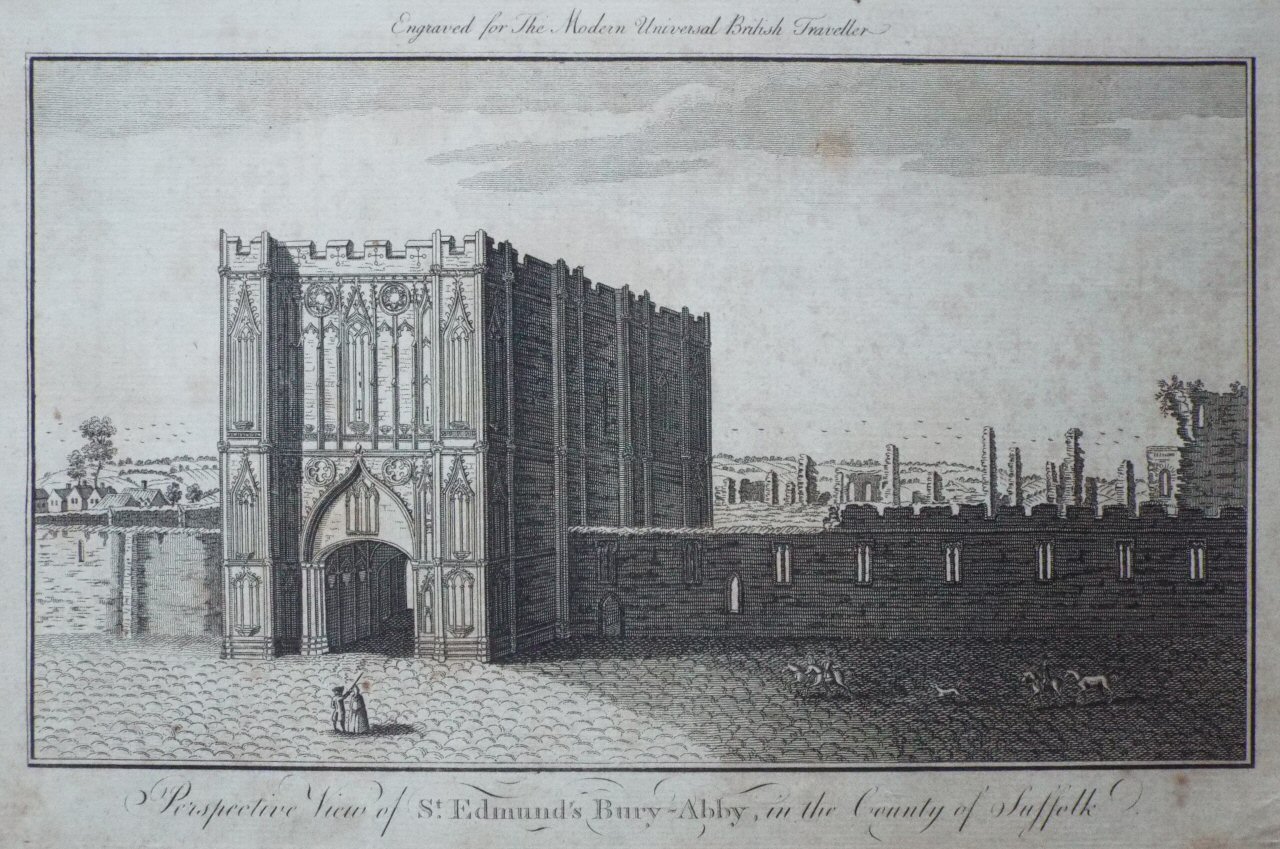 Print - Perspective View of St. Edmund's Bury-Abby, in the County of Suffolk.